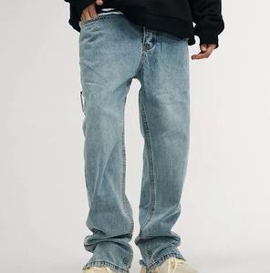 Pantalones Vaqueros de Mezclilla Personalizados de Alta Calidad con Logotipo Personalizado, Pantalones Casuales Holgados de Estilo Urbano para Hombre, Pantalones Rectos de Moda - Product Image 3