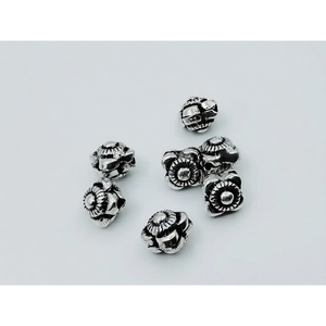 Cuentas espaciadoras de plata de ley 925 con diseño de flor antigua de 6 mm, chapadas, para fabricación de joyería vintage con material de aleación de piedras preciosas - Product Image 2