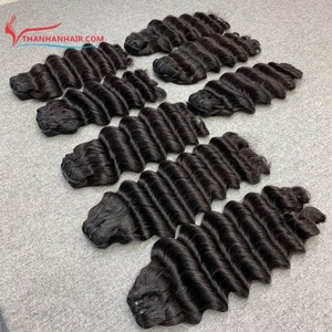 HOT STYLE extension de cheveux à vague profonde à la vapeur personnaliser longueurs de 10-30 pouces cheveux à trame de couleur noire naturelle - Product Image 1