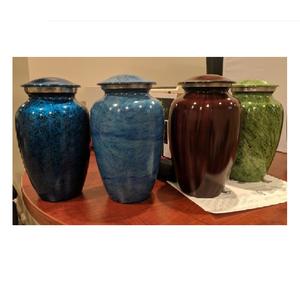 Ensemble de 4 pièces belle grande urne multicolore pour urne de crémation humaine classique pour cendres humaines adulte mini souvenir - Product Image 1