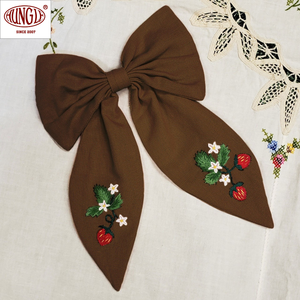 Vintagelike Cotton Product with Elegant Pink <b>Bow</b> Embroidery Style - Product Image 2