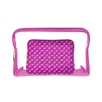 Nouveau design de pochette à cosmétiques avec logo personnalisé sac à cosmétiques matelassé noir matelassé sac à cosmétiques souple avec poignée