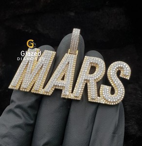 จี้ชื่อตัวอักษร925ฮิปฮอปเงินแท้เย็นประดับเพชรโมอิสซานไนต์ VVS เพชรเม็ดกลมตัด - Product Image 1