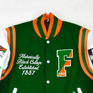 Chaqueta de béisbol Letterman para hombre, superventas, chaqueta universitaria con logotipo personalizado, parches bordados, cierre de invierno, chaqueta Bomber OEM - Product Image 5