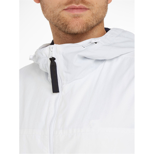 Wholesale Custom Men's <b>White</b> Windbreaker <b>Jacket</b> Waterproof Lightweight Breathable Reversible Hooded Outdoor Sports Front Coat - Product Image 3