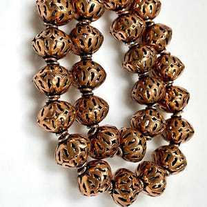 Collier en cuivre massif avec un design expansif perles de pierre oxydée marron brin perles en laiton en gros pour la fabrication de bijoux - Product Image 2