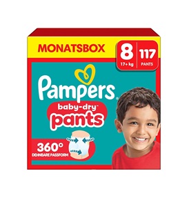 ผ้าอ้อม Pampers ขนาด8 (19กก. +) ผ้าอ้อมเด็กแห้งเดือนกางเกงผ้าอ้อมมีขนาดพอดี360ผ้าอ้อม117 - Product Image 1