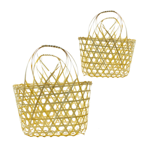 Eco-Friendly <b>BAMBOO</b> GIFT <b>BASKET</b> with Handles Sustainable Eco-Conscious and Stylish Gift Packaging Solution Home Decor - Product Image 1