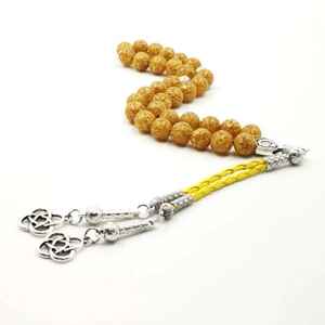 สร้อยคอ tasbeeh ทำจากเรซินแบบดั้งเดิมมีเพชรแบบชาวอิสลามและเครื่องประดับโซ่ประดับลูกปัดมุกเหนือกาลเวลา - Product Image 3