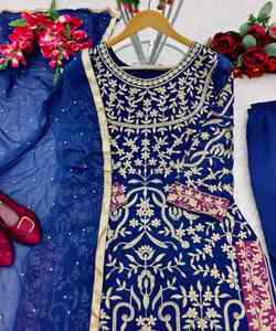 Costume décontracté pour femmes musulmanes, couture, boutique, mode pakistanaise, tenue de soirée, robe trois pièces pour l'Aïd, mariage, Ramadan, collection - Product Image 5