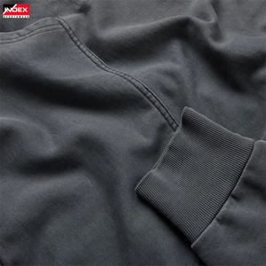 Sudadera con Capucha para Hombre, Color Gris Sólido, 100% Algodón, Felpa Francesa, Estilo Casual para Otoño, Corte Holgado, Diseño con Bolsillos - Product Image 6