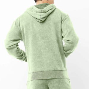 Sudadera con capucha y cremallera para hombre, de peso pesado, con hombros caídos, de forro polar para invierno, con logo personalizado, mezcla de algodón, transpirable y ecológica. - Product Image 4
