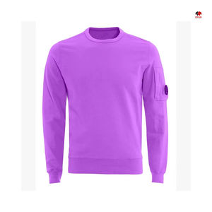 Sudadera de Forro Polar Sólido al por Mayor de Fábrica para Hombre, Estilo Pullover de Manga Larga, Sudadera Casual Holgada con Cuello Redondo al por Mayor - Product Image 6