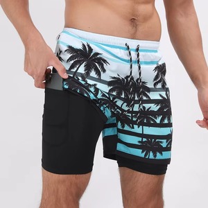 2025 Hot Sale Digital Printing Surfing Board Shorts for Men Polyester Swim Shorts with Printed Design Boxer Style - Product Image 4