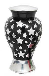 URNA DE CREMACIÓN AMERICANA para CENIZAS HUMANAS DISEÑADOR FUNERAL URNA DE CREMACIÓN PARA ADULTOS URNA DE PLATA DE CORTE DE DIAMANTE BRILLANTE AZUL METAL - Product Image 3