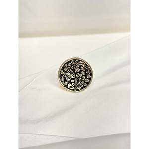 Anillo Floral Noor Chitai de Plata 925 para Hombre, Estilo Vintage, Joyería Fina con Gema de Corte Pera para Uso Diario - Product Image 3