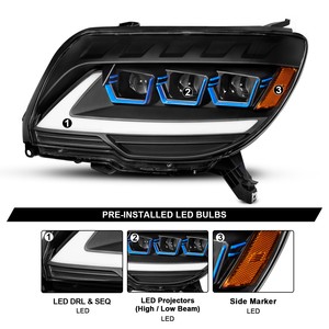 ไฟหน้าโปรเจคเตอร์ LED แบบสามดวง LUMA รุ่นใหม่ พร้อมไฟ DRL LED สำหรับรถยนต์<span class=keywords><strong>โต</strong></span><span class=keywords><strong>โย</strong></span><span class=keywords><strong>ต้า</strong></span> 4Runner Hilux Surf รุ่นที่ 4 ปี 2006-2009 - Product Image 3