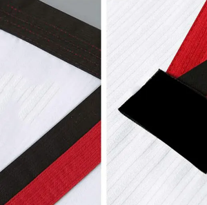 Conjunto de uniforme de Karate de alta calidad para hombres de diseño personalizado 2024 hecho en lona de seda de Pakistán con logotipo personalizado de entrenamiento para adultos - Product Image 4