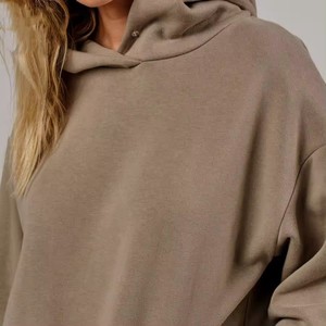 Sweat à capuche unisexe automne-hiver, couleur unie, zippé, doublé, respirant, coupe ample, vêtement de travail - Product Image 3