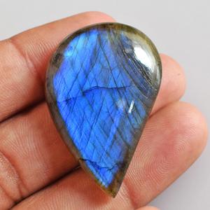 Cabochon en forme de poire bleue flashy naturelle antique Labradorite 38x24x8 MM pierre précieuse en vrac pour la fabrication de bijoux fins pierre de Labradorite - Product Image 2