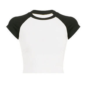 Top Corto de Verano para Mujer, Ajustado, Transpirable, Color Sólido, Informal, Personalizado, Ecológico, Tejido de Punto, Sensación de Algodón Suave, Impresión por Transferencia de Calor - Product Image 4