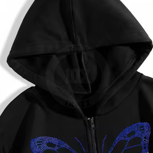 Pocket Style Pullover Cotton Blended <b>Rhinestone</b> Hoodie High Selling New Arrival Comfortable Wear <b>Rhinestone</b> <b>Hoodies</b> - Product Image 4