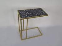 Table basse moderne de conception créative, style unique, cuir, acier inoxydable, plateau en MDF, personnalisable, luxueuse, pour le salon