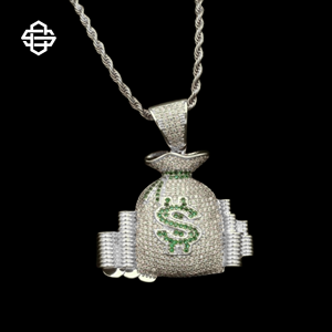 Personnalisé Hiphop Moissanite Glacé Sac D'argent Pendentif Collier Or Bling Rappeur Bijoux Accessoire pour Hommes et Femmes - Product Image 4