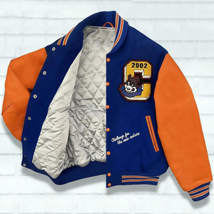 Chaqueta de bombardero para hombre nueva de moda con logotipo personalizado, traje de béisbol de cuero con bordado de letras de hip-hop, chaqueta universitaria 2025 - Product Image 2