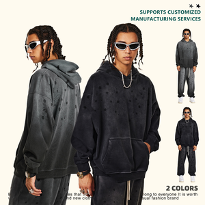 Drop Shoulder Oversized 410GSM Boxy Heavyweight Acid Wash Hoodies con diseño personalizado Hombres Estilo vintage Proveedor al por mayor - Product Image 3