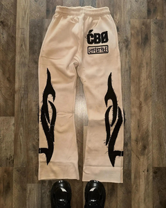 2025 MID Waist Stacked Sweatpants <b>Men's</b> Pants & Trousers Slim <b>Fit</b> <b>Men's</b> Distressed Embroidery Flared Patch <b>Joggers</b> <b>Men</b> - Product Image 4