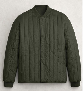 <b>Men</b> Quilted Insulated Workwear <b>Jacket</b> Heavyweight Padded Nylon Bomber <b>Jacket</b> with Rib Collar Custom Logo Winter Utility <b>Jacket</b> - Product Image 5