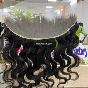 Remy virgen vietnamita de alta calidad 13x4 completo para paquetes de ondas naturales frontales de encaje extensiones de cabello humano de grado crudo - Product Image 1