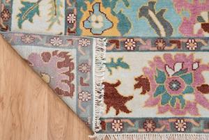 Tapis de qualité supérieure en laine pure tuftée à la main, design Ushak, avec dos en latex antidérapant, lavables, pour sols de maison - Product Image 3