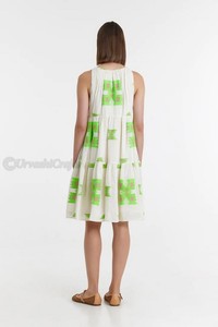 Vestido Maxi largo estampado para mujer de buena calidad de venta rápida V-Ausschnitt MIDI Kleid 3/4 vestido Armel Gurtel - Product Image 4