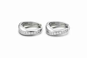 Pendientes de Aro Minimalistas de Plata de Ley 925 con Piedra de Circonita Cúbica, Pendientes de Plata Maciza de Moda, Venta al por Mayor OEM - Product Image 3