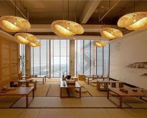 Suspension d'abat-jour en rotin faite à la main sur mesure pour la décoration naturelle de la maison éclairage suspendu rustique pour les espaces de vie - Product Image 6