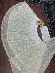 ชุดแต่งกายเจ้าสาว georgette ออกแบบใหม่ทำงานหนัก lehengas กับ dupatta - Product Image 4