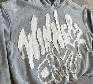 Sudadera con Capucha Personalizada para Hombre, Estilo Urbano, Estampado Gráfico, Talla Grande, Felpa, Color Gris - Product Image 3