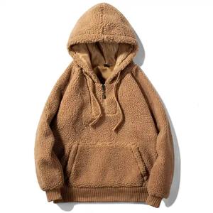 Wholesale Premium <b>Men's</b> <b>Sherpa</b> Fluffy Fleece Heavyweight Thick Fur Custom Logo Embroidered Oversized Pullover Winter <b>Hoodie</b> - Product Image 1