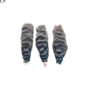 Venta al por mayor 100% Color Natural sin procesar templo indio virgen cutícula alineada extensiones de cabello humano estilo ondulado Natural - Product Image 3