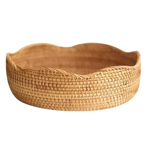 Nuevo diseño, cesta de mimbre de ratán redonda tejida a mano, fruta, té, pan, picnic, almacenamiento de cosméticos de Vietnam, artesanía 2025 - Product Image 6