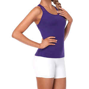 OEM Muscle Yoga Fitness Tank <b>Tops</b> Women Workout Lightweight <b>Strappy</b> Criss-cross Women Tank <b>Top</b> With Customized Logo Printing - Product Image 1