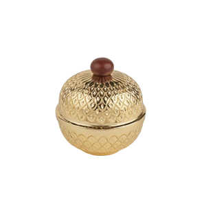 Bol de Date en Métal d'Aspect Attrayant de Couleur Or et Plat de Service à Dessert Ensemble de 3 Plats d'Offre Spéciale de Table au Design Unique pour Ramadan - Product Image 3