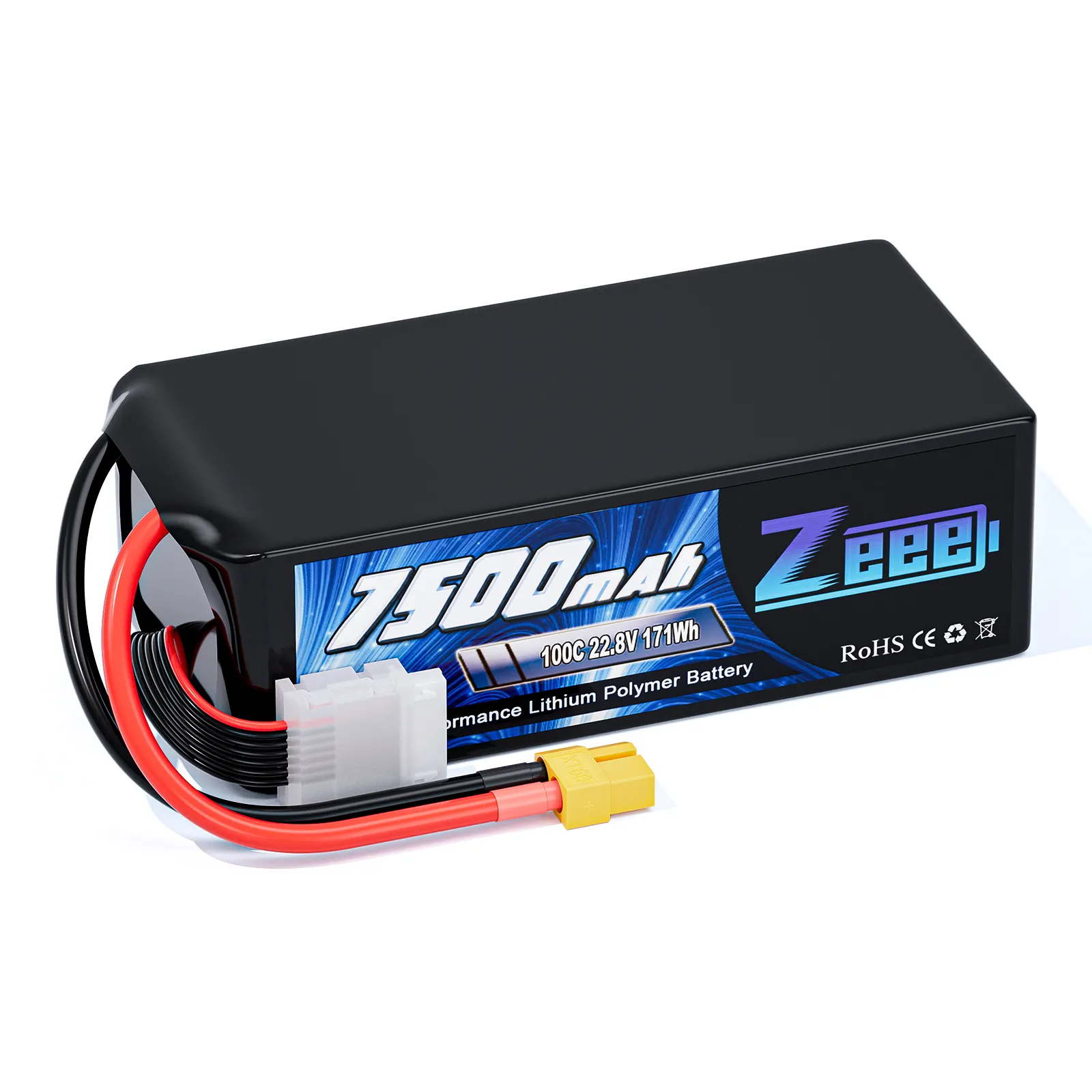 Rusland Voorraad Zeee Drone Fpv Batterij 22.8V 6S 7500mah100c Xt60 Hv Hoogspanning Hoge Capaciteit Drone Batterij Voor Uav Drone Drone