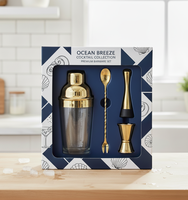 Ensemble de 4 verres à jus en verre de luxe pour bar, outil de bar, mélangeur en métal, bouteille à mélanger, pot à vin de Boston, shaker à cocktail avec cuillère