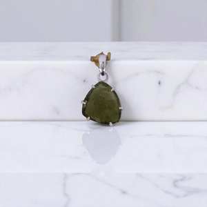 Colgantes de Plata 925 con Moldavita en Bruto, Colgantes de Piedras Preciosas, Precio de Mayoreo, Joyería - Product Image 2