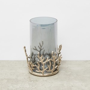 Customized Size And Logo Available Best Quality Rattan Base And Clear <b>Glass</b> Made Hurricane <b>Candle</b> <b>Holder</b> From Indian Supplier - Product Image 4