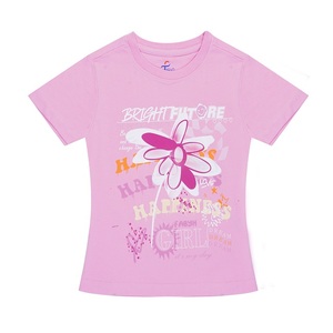 เสื้อยืดคอกลมสำหรับเด็กผู้หญิงผ้าฝ้าย100% ใหม่มาแรงวิธีการพิมพ์ที่แตกต่างกันและวัสดุในมือ - Product Image 4