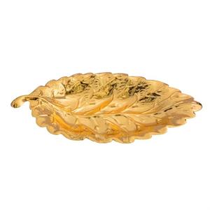 Beau plateau de service doré en forme de feuille Nouveau haut arrivage Cadeaux de pendaison de crémaillère Magnifiquement fabriqués en Inde - Product Image 3